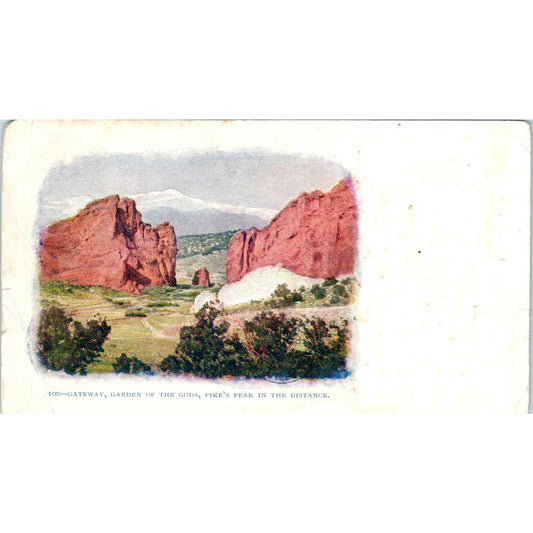 1904 Gateway Garden of the Gods & Pikes Peak Colorado Original Postcard P1-11