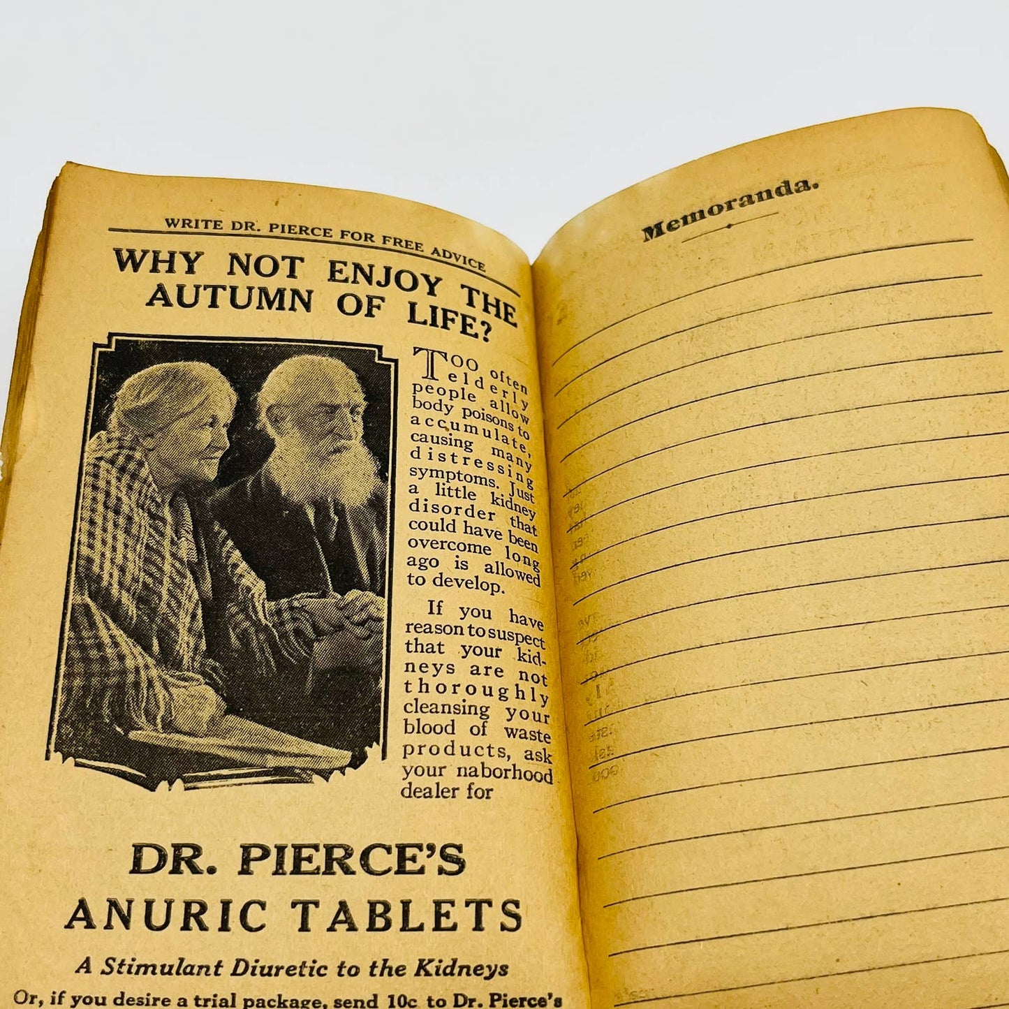 1927 Pierce’s Memorandum & Account Book Quack Medicine Promo Buffalo NY SC2