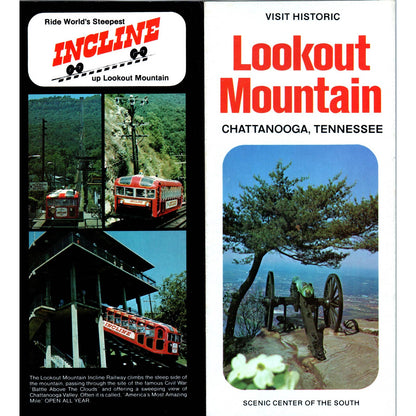 1960s Lookout Mountain Chattanooga TN Sightseeing Fold Out Travel Brochure SE3-4