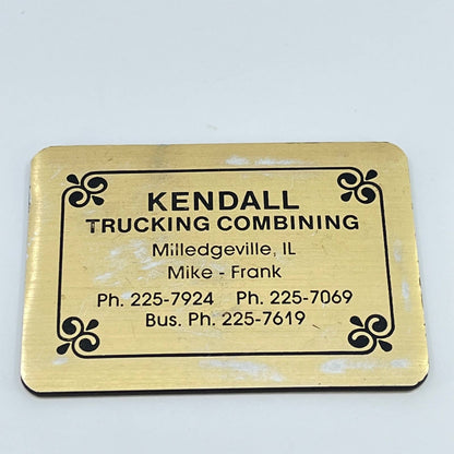 VTG Metal Placard Kendall Trucking Combining Milledgeville Illinois SD2