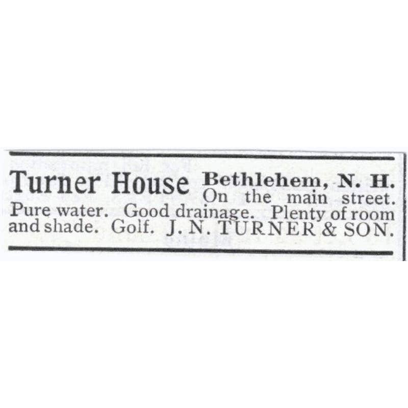 Turner House Bethlehem New York J.N. Turner & Son - 1903 Original Ad TJ7-S9
