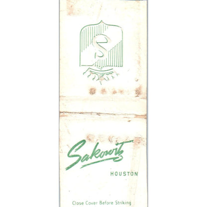 Savokitz Houston Texas Advertising Matchbook Cover SA9-M5