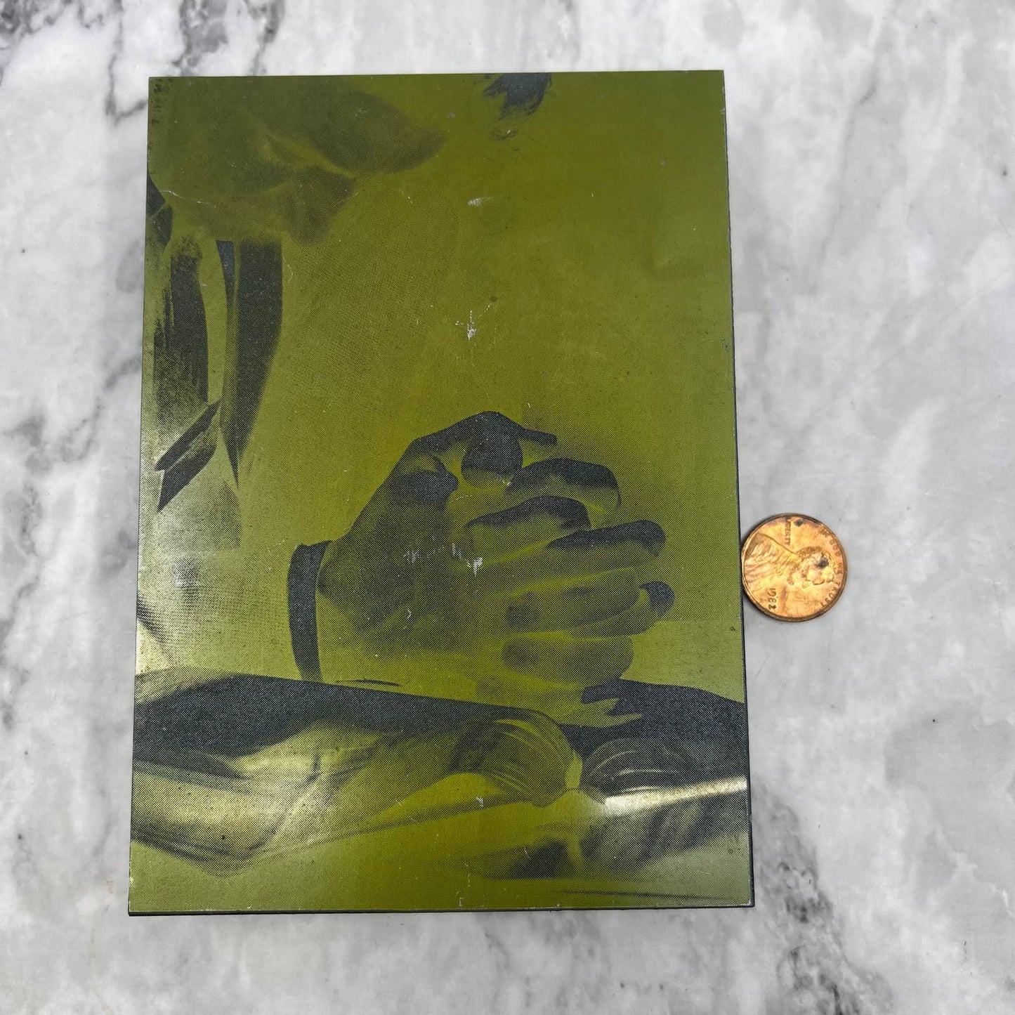 Vintage Printing Letterpress Printers Block Plate Photo of Man Praying TJ52