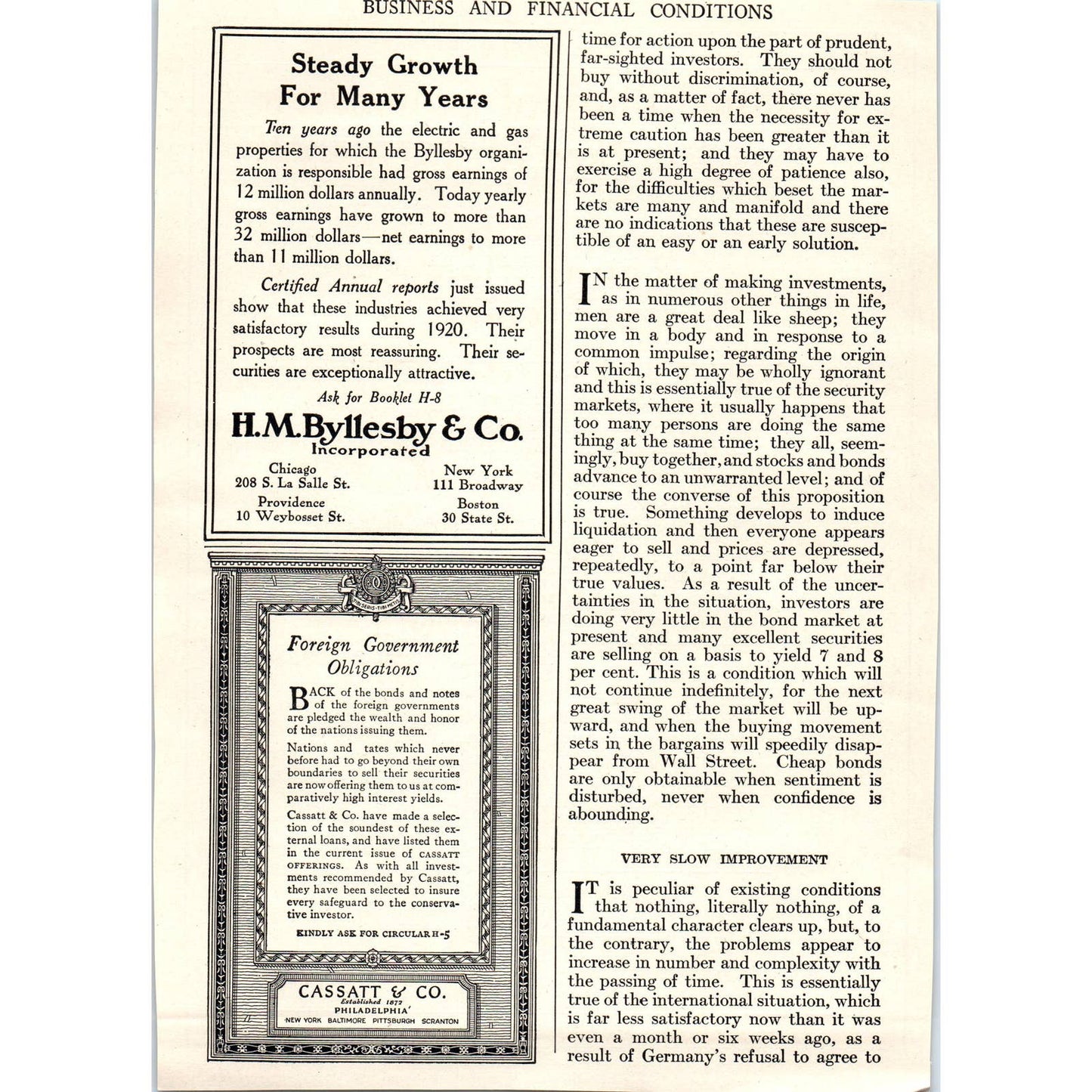 Kidder, Peabody and Company Securities Exchange - 1921 Original Ad TJ7-L