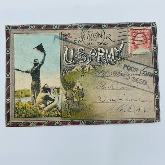 c1918 Postcard WWI Soldiers Army Souvenir Indiana PA9