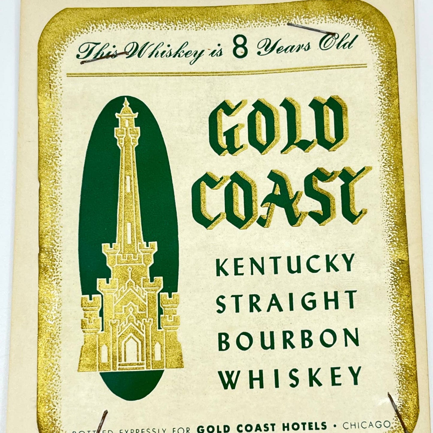 Gold Coast Bourbon Whiskey Label Gold Coast Hotels Chicago IL