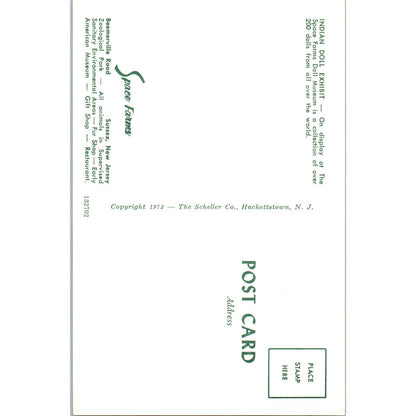 Indian Doll Exhibit Space Farms Doll Museum Sussex NJ Original Postcard PB6