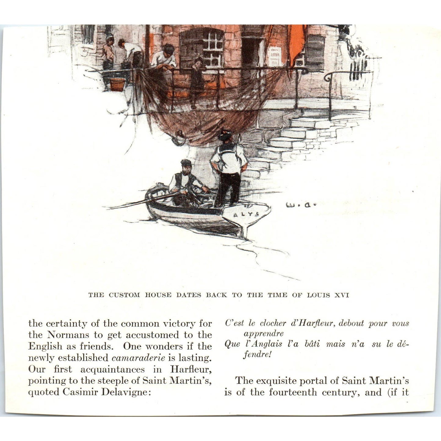 The Life of Harfleur is Maritime - 1921 Original Print TJ7-L