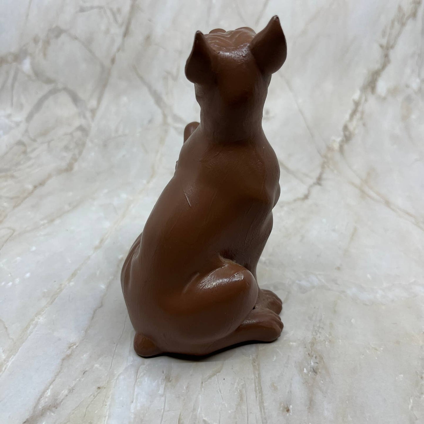 MCM Ceramic Dog Boxer Figurine Atlantic Mold Co 6” Paw Up Hand Painted Brown TI7