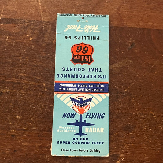 Phillips 66 Flight Fuel Super Convair Fleet Advertising Matchbook Cover SA9-M11