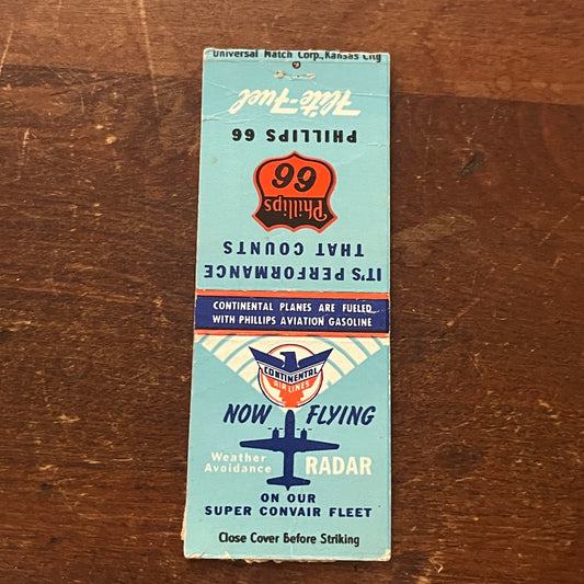 Phillips 66 Flight Fuel Super Convair Fleet Advertising Matchbook Cover MM9-3