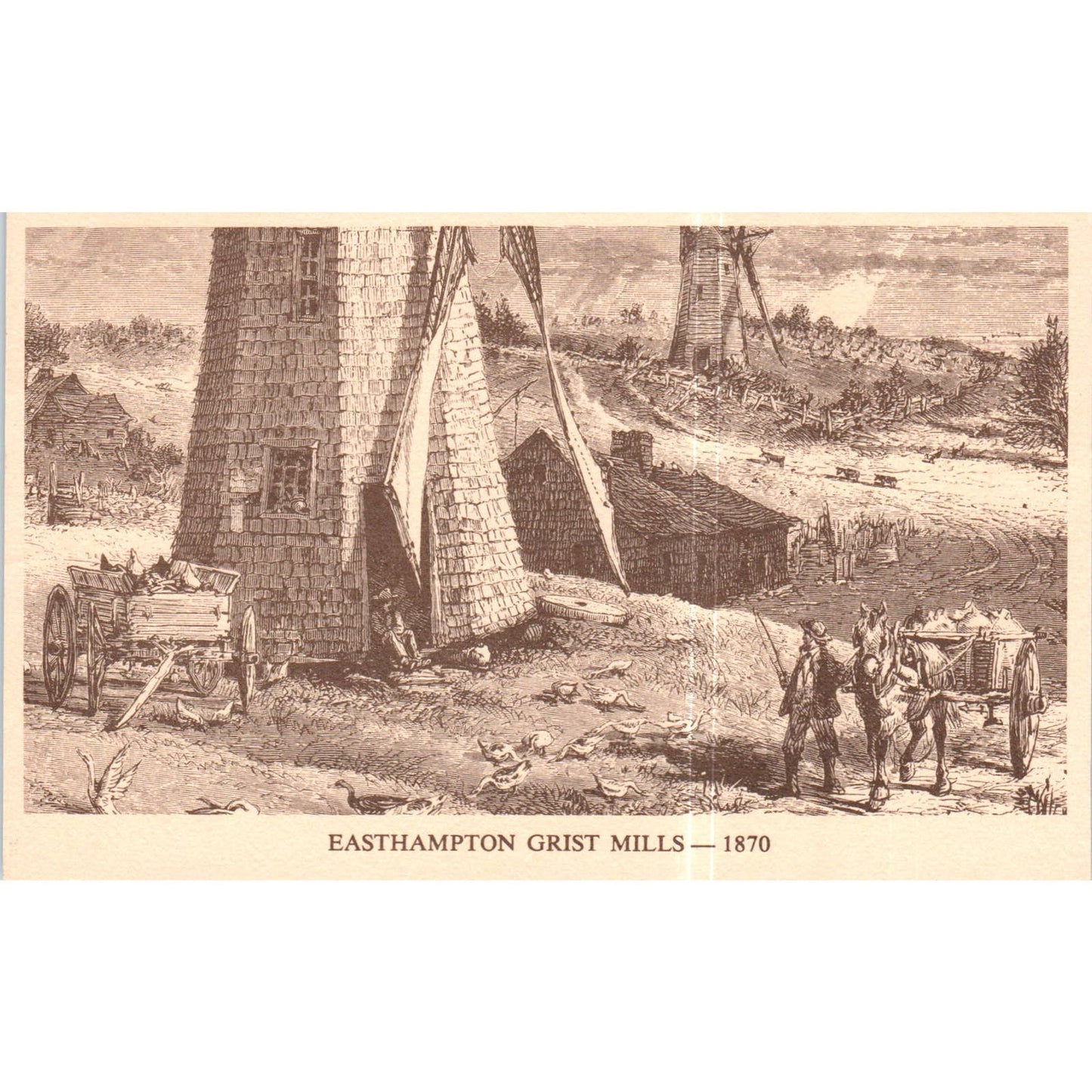 Easthampton Grist Mills 1870 Original Postcard TK1-P13