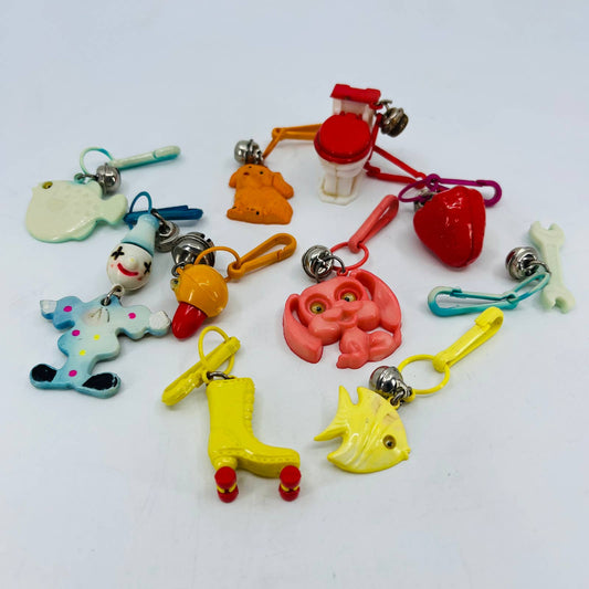 RETRO 1980's Plastic Bell Clip On 80's Necklace Charm LOT Of 10 TB2