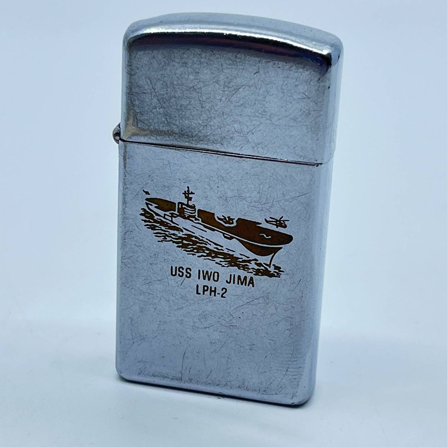 1960s WORKING Slim Zippo U.S.S. IWO JIMA LPH-2 SC6