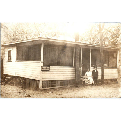 Antique Postcard RPPC Boy in Stovepipe Hat Outside Cabin "Ben-Hur" SE8