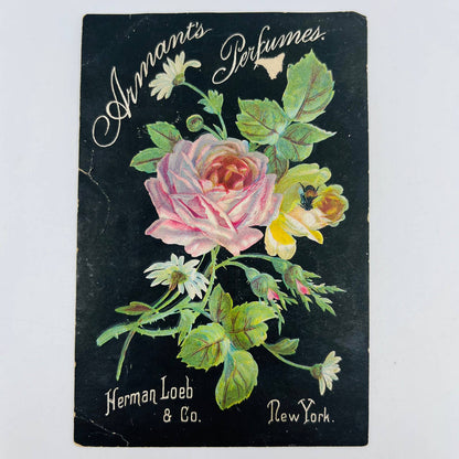 1880s Trade Card Armant’s Perfumes Herman Loeb NY Pink Rose AA2