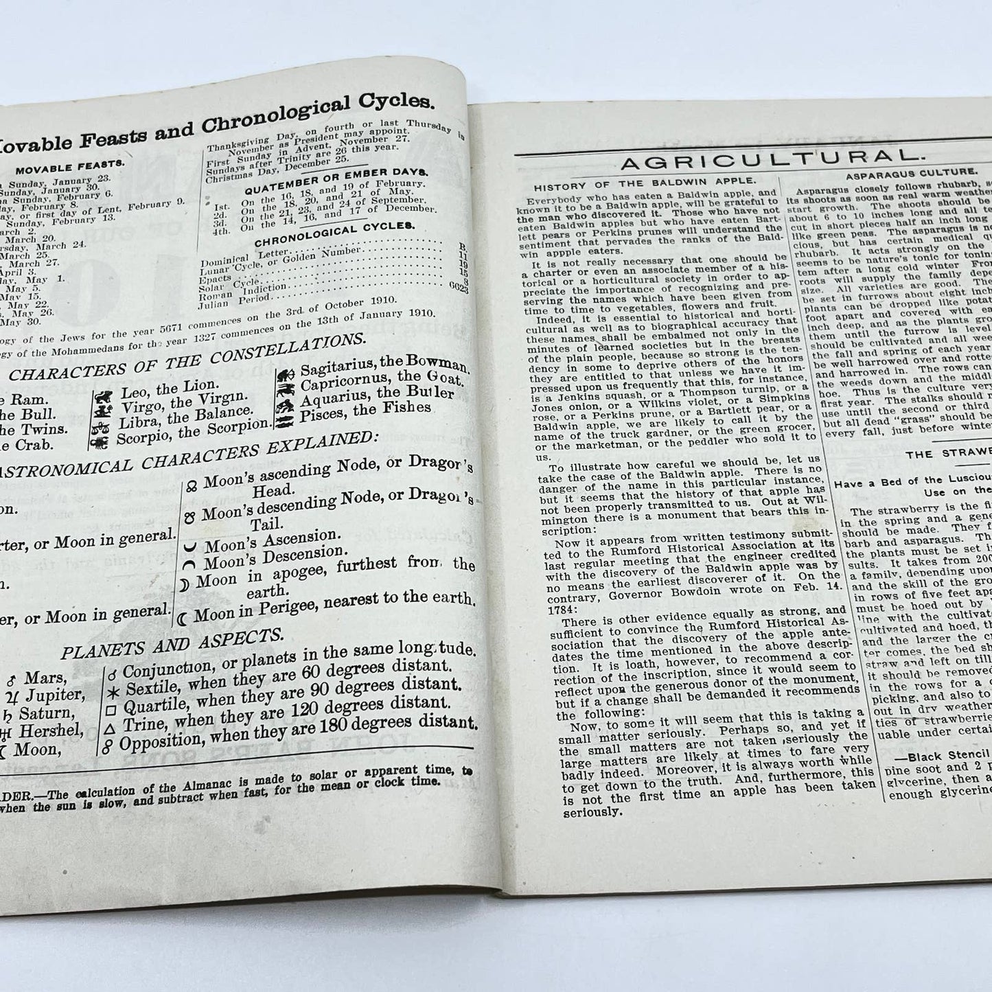 John Baer’s Sons Agricultural Almanac for the Year 1910 Lancaster PA TF8