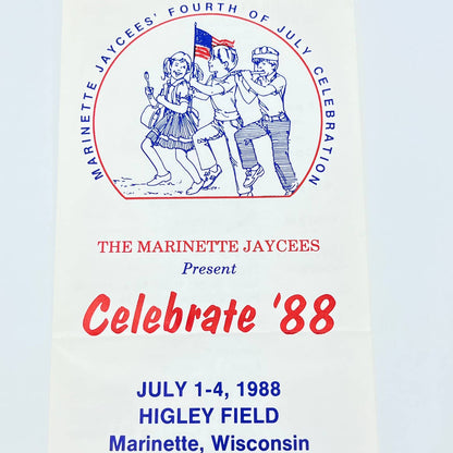 1988 Marinette WI Jaycees Celebrate ‘88 Fourth of July Celebration Brochure AB8