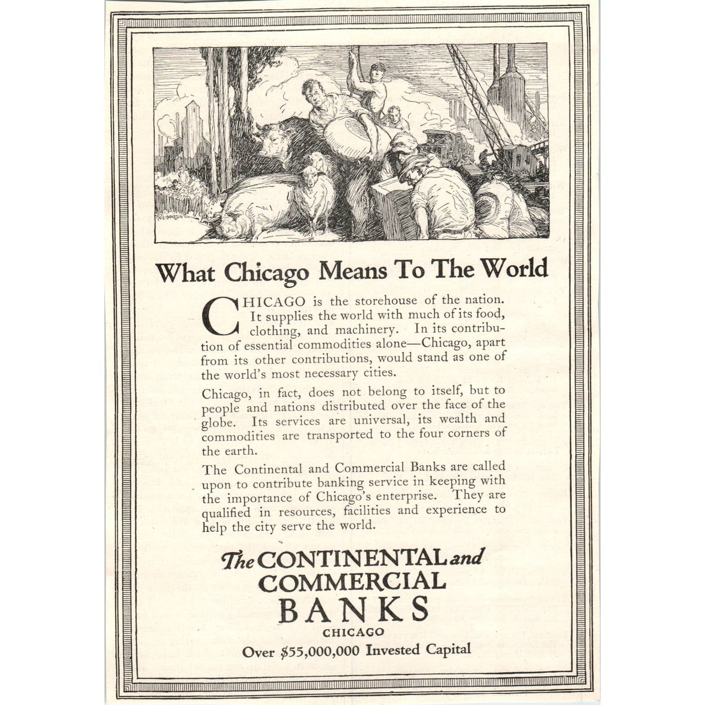 Chicago Continental and Commercial Banks - 1921 Original Ad TJ7-L