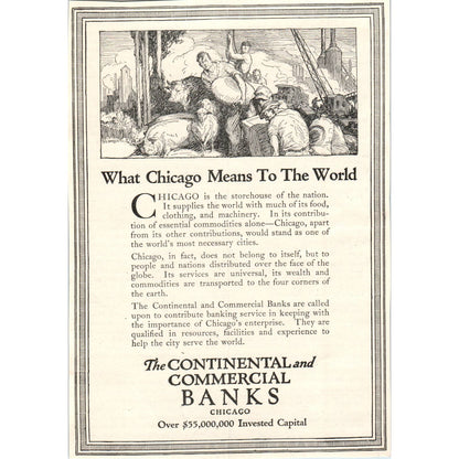 Chicago Continental and Commercial Banks - 1921 Original Ad TJ7-L