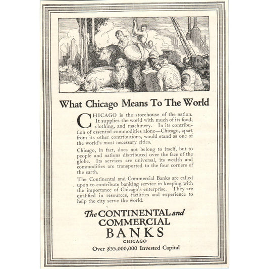 Chicago Continental and Commercial Banks - 1921 Original Ad TJ7-L
