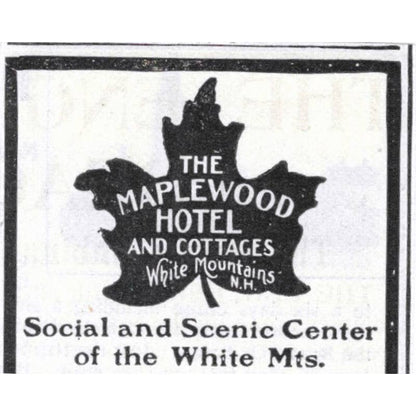 The Maplewood Hotel White Mountains NH Leon H. Cilley - 1903 Original Ad TJ7-S9