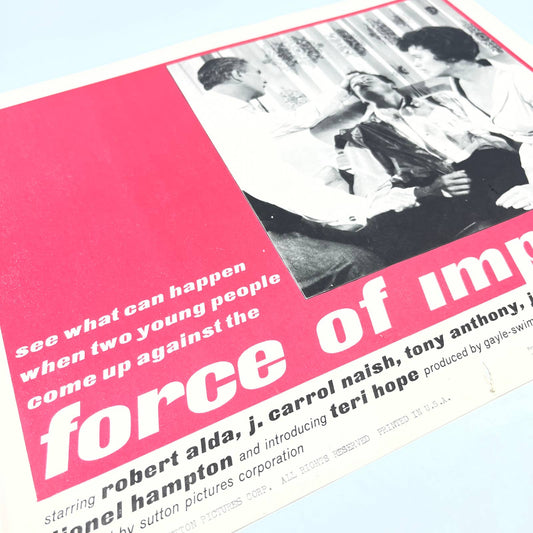 1961 Force of Impulse Robert Alda J. Carrol Nash Tony Anthony #1 Lobby Card FL4