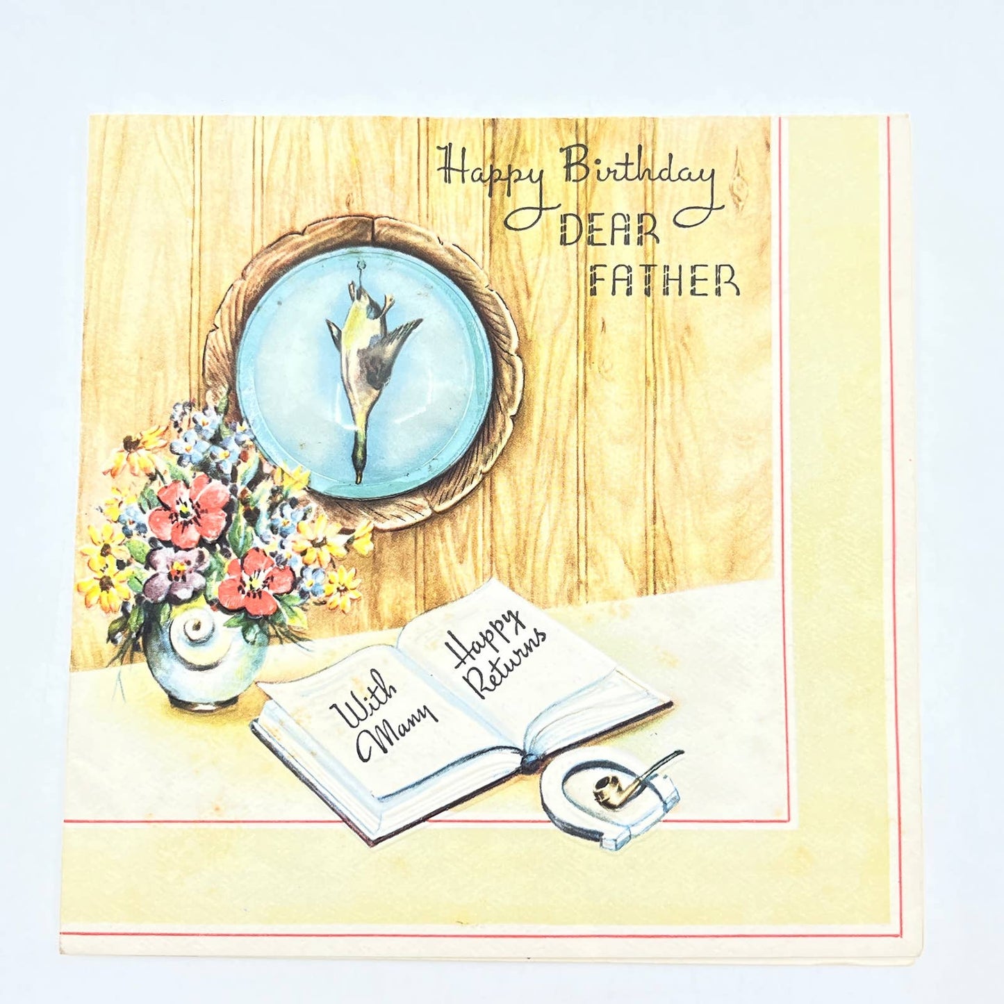 1950s Birthday Card Duck Hunting For Dad Happy Birthday Father UNUSED AB7
