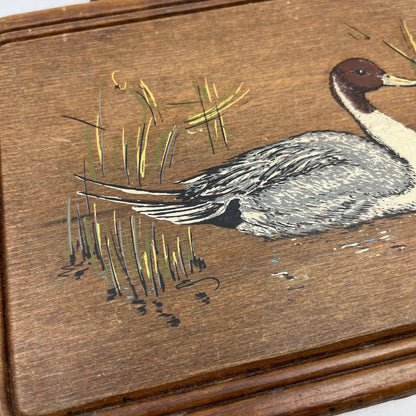 Retro Hand Painted Wooden DUCK Wall Plaque MCM Mid Century Kitchen 7 x 5.5" TD2