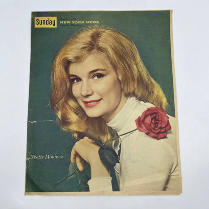 1961 YVETTE MIMIEUX Sunday New York News Coloroto Magazine Cover Only FL4