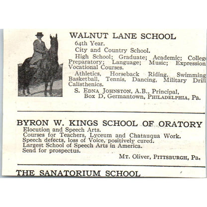 Roosevelt Military Academy West Englewood NJ - 1921 Original Ad TJ7-S8