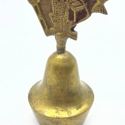 Vintage Brass Fisherman Novelty Dinner Bell 5" TF5