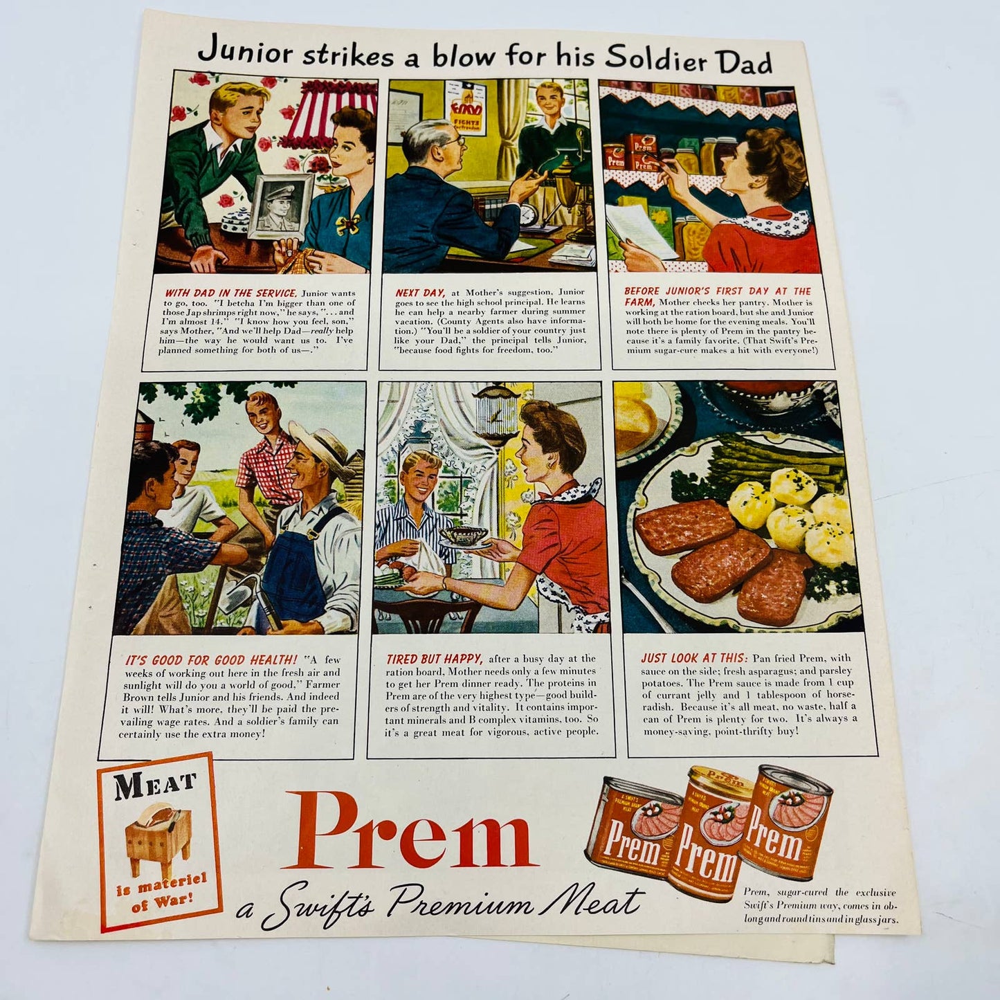 1939-60 Set of 7 Potted Meat Hormel Span Prem Treet Armour Original Print Ad TA8