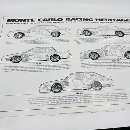 1995 Chevrolet Chevy Monte Carlo Z34 Racing Heritage Double Side Poster 21x15 C7