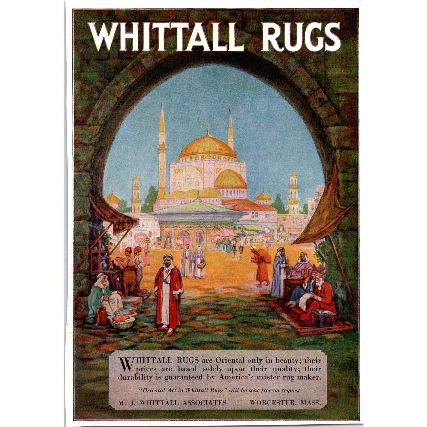 c1920 Harper's Magazine Ad - Whittall Rugs M.J. Whittall Worcester MA TF6-1