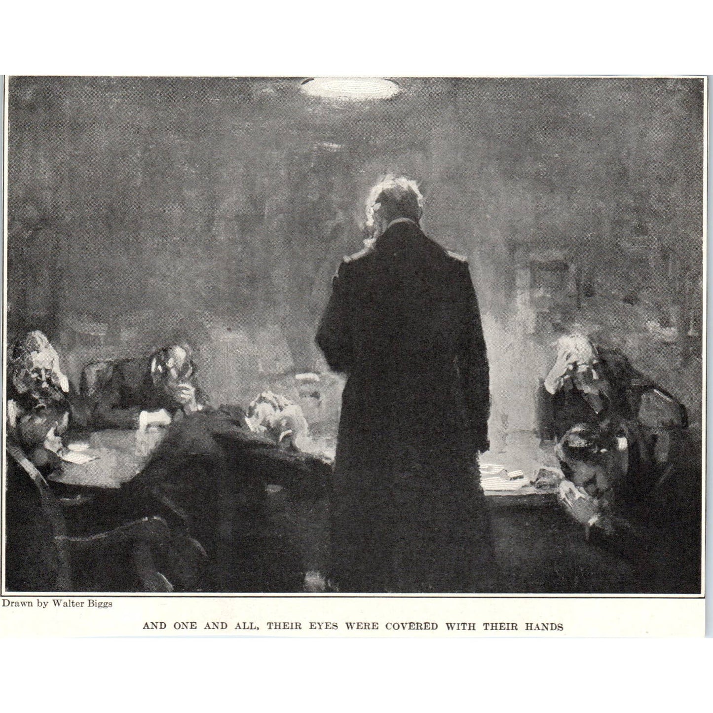 c1920 Harper's Print One and All Their Eyes Were Covered With Their Hands TD8-H1