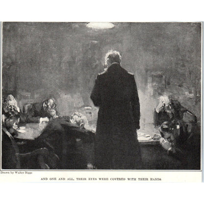 c1920 Harper's Print One and All Their Eyes Were Covered With Their Hands TD8-H1