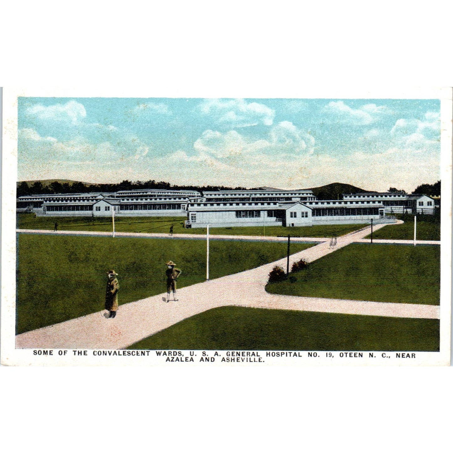 Convalescent Wards USA General Hospital No. 19 Oteen NC Original Postcard TJ9-P2