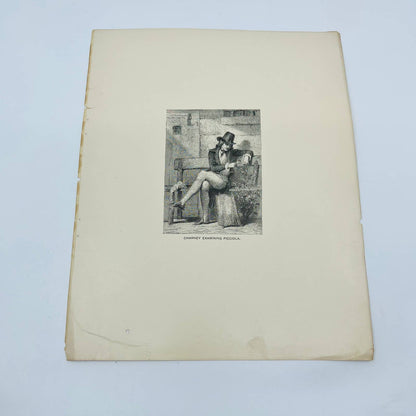 1880s Victorian Art Print Engraving  CHARNEY EXAMINING PICCIOLA Barrias