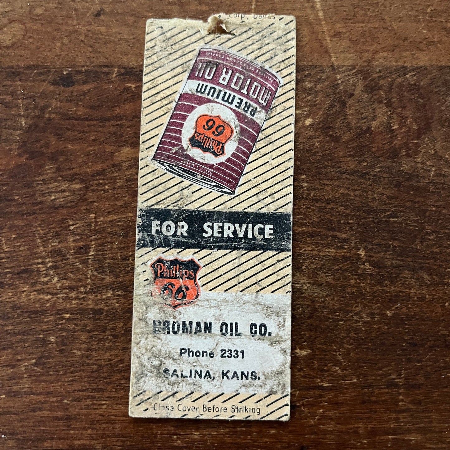 Phillips 66 Broman Oil Co Salina KS Advertising Matchbook Cover MM11-7