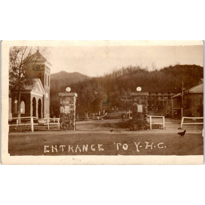 Antique RPPC Entrance to Y.H.C. Young Harris College Georgia SE8
