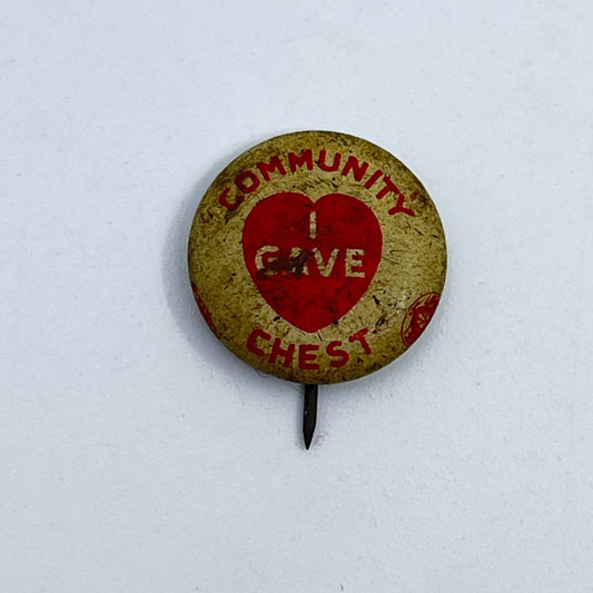 1920s Community Chest I Gave Button Pin SE9