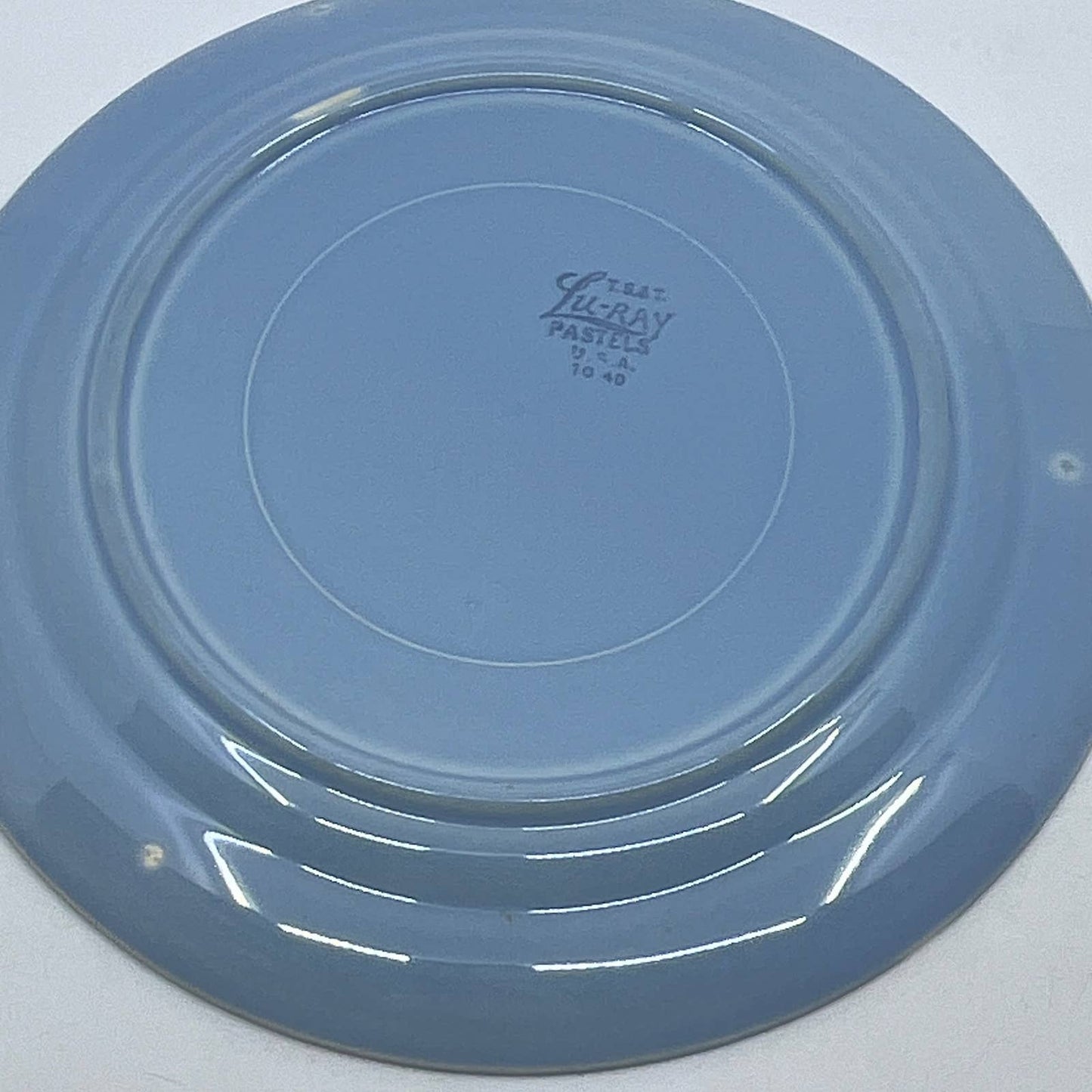 Vintage Lu-Ray Pastels Blue 9 1/4" Dinner Plate T.S.&T. TI3-6