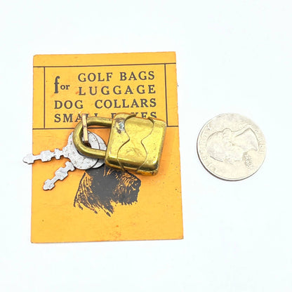 Vintage NOS Padlock For Golf Bags Luggage Dog Collars Small Boxes w/ Keys SD6