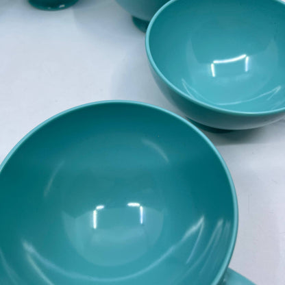 Set of 8 Texas Ware Cups Turquoise Blue Melmac Melamine #150 TI5