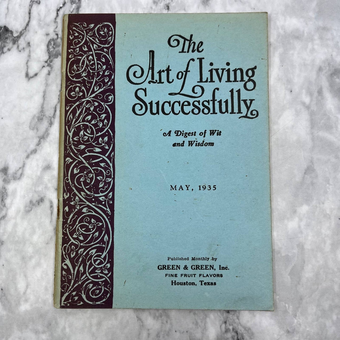 1935 May The Art of Living Successfully A Digest of Wit and Wisdom Booklet TH1