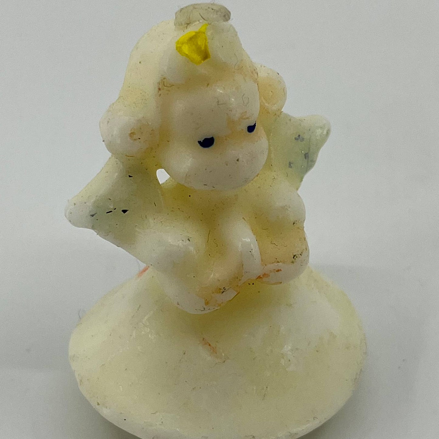 Vintage Novelty 1950s White Angel Praying Christmas Gurley Candle 3” SA3