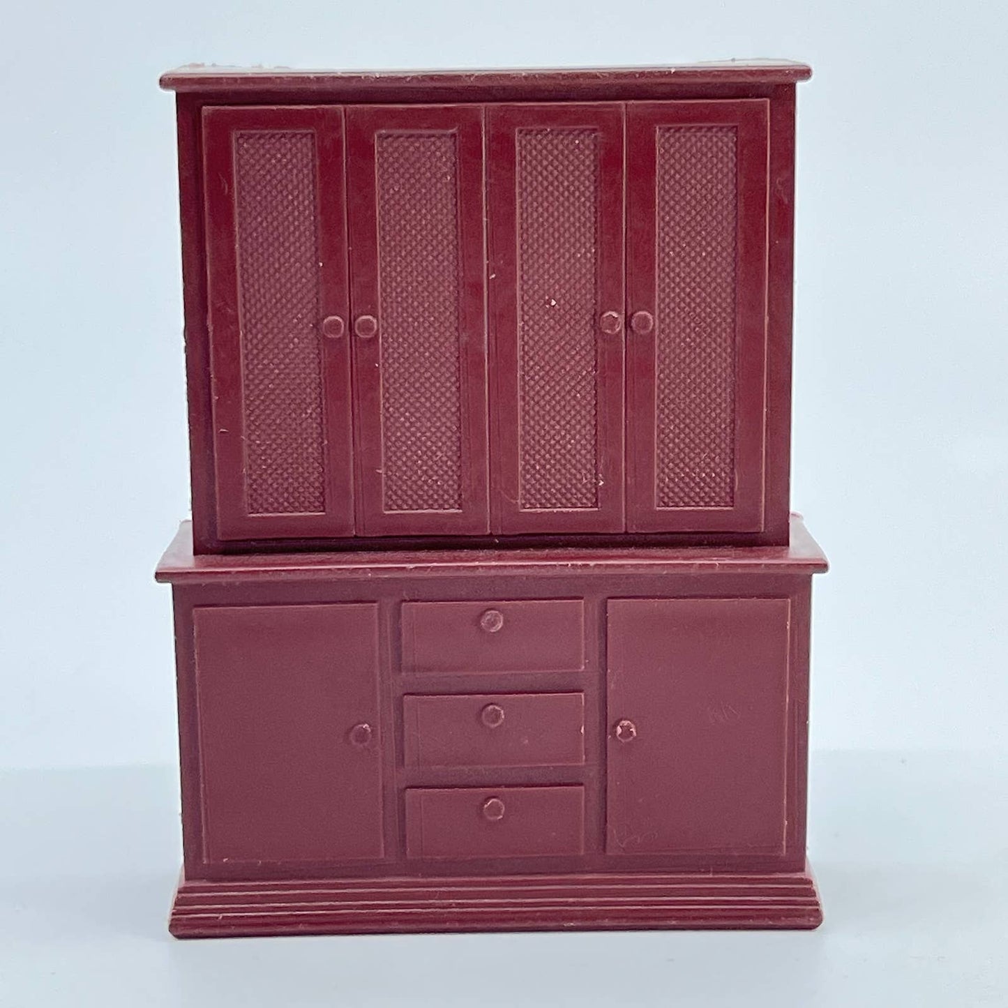 1950s MCM Dollhouse Furniture Brown Cabinet Pie Safe 3.5x2.5” TE7