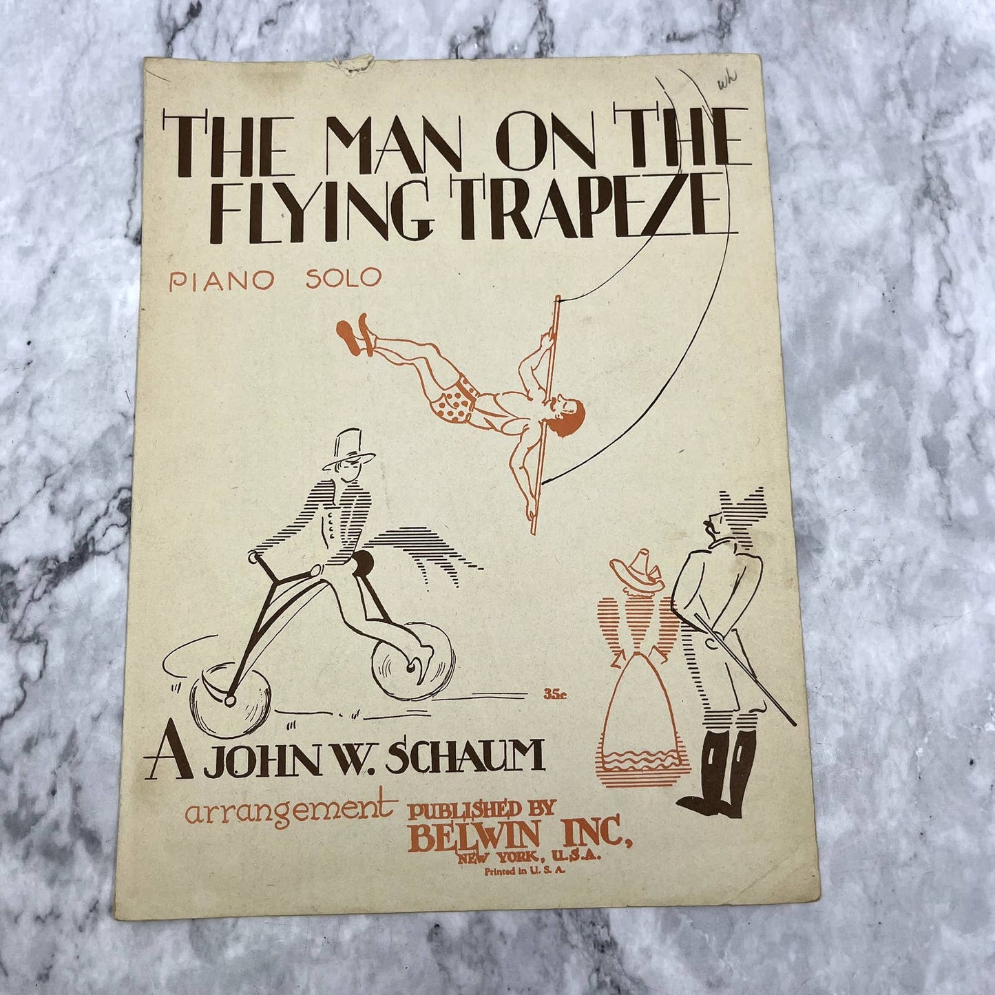 The Man on the Flying Trapeze A John W. Schaum 1947 Sheet Music TK2-SM