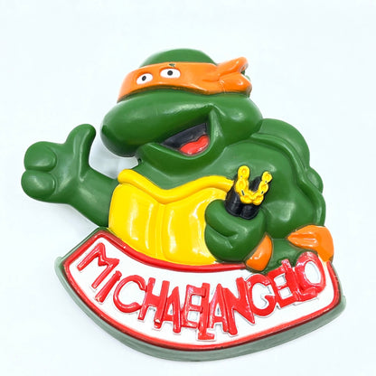 1989 Teenage Mutant Ninja Turtles Burger King Toy - Rad Badge Michelangelo SE9